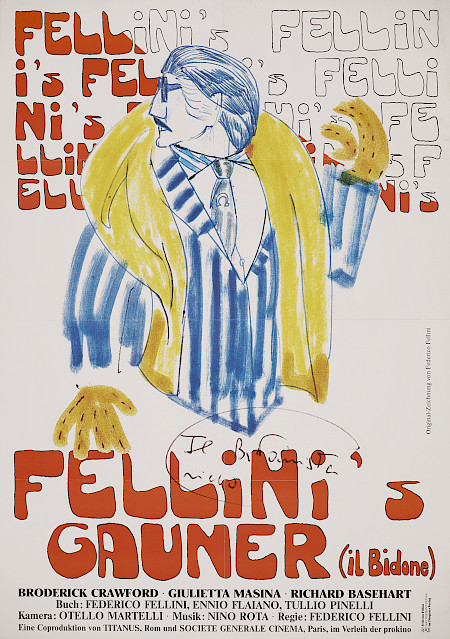 Deutsches Filmplakat zu «Il bidone», 1955, 
Sammlung des Deutschen Plakat
Museums im Museum Folkwang, Essen
© 2022, ProLitteris, Zurich