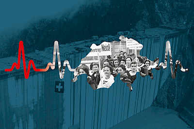 Keyvisual der Ausstellung «Erfahrungen Schweiz – Wasserkraft und Widerstand»