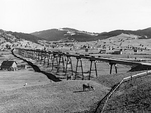 Der Sihlsee vor seiner Entstehung, vor 1935. © Schweizerisches Sozialarchiv, Bild: Karl Saurer, Einsiedeln/F 5067-Fb-222