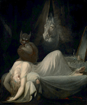 Der Nachtmahr: Im Werk verbildlicht der Schweizer Künstler J.H. Füssli (1771–1825) das Unbewusste. © Freies Deutsches Hochstift / Frankfurter Goethe-Museum, IV–1953–033
